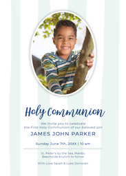 5x7 Greeting Card, Glossy, Blank Envelope with Communion Stripes design