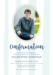 5x7 Greeting Card, Glossy, Blank Envelope with Confirmation Stripes design