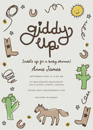 5x7 Greeting Card, Glossy, Blank Envelope with Giddy Up design