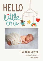 5x7 Greeting Card, Glossy, Blank Envelope with HELLO Little One design