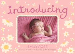 5x7 Greeting Card, Glossy, Blank Envelope with Introducing Our Girl design