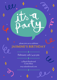 5x7 Greeting Card, Glossy, Blank Envelope with It's a Party design