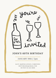 5x7 Greeting Card, Glossy, Blank Envelope with Le Vin design