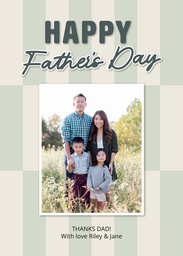 5x7 Greeting Card, Glossy, Blank Envelope with Modern Dad design