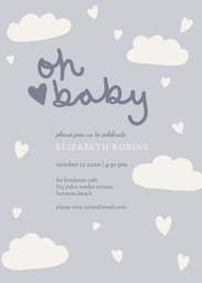 5x7 Greeting Card, Glossy, Blank Envelope with Oh Baby design