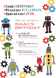 5x7 Greeting Card, Glossy, Blank Envelope with Party Mission design