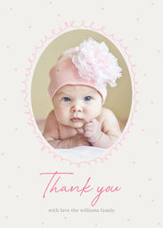 5x7 Greeting Card, Glossy, Blank Envelope with Pink & Polka Dots design