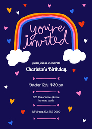 5x7 Greeting Card, Glossy, Blank Envelope with Rainbow Bright Birthday design