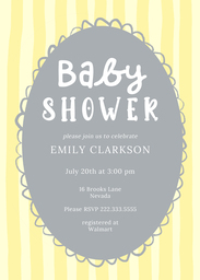 5x7 Greeting Card, Glossy, Blank Envelope with Stripey Whimsey design