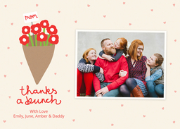 5x7 Cardstock, Blank Envelope with Thanks A Bunch design