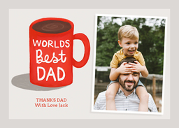5x7 Greeting Card, Glossy, Blank Envelope with Worlds Best Dad design