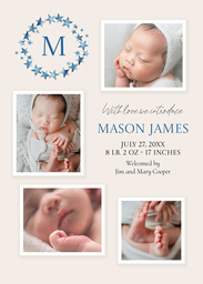 5x7 Greeting Card, Glossy, Blank Envelope with Baby Constellation design