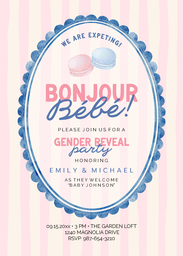 5x7 Greeting Card, Glossy, Blank Envelope with Bonjour Baby design