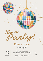 5x7 Greeting Card, Glossy, Blank Envelope with Disco Glow design