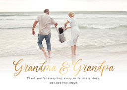 5x7 Greeting Card, Glossy, Blank Envelope with Golden Grandparents design