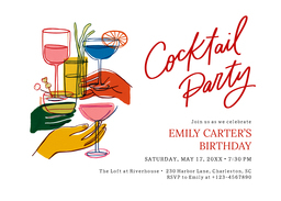 5x7 Greeting Card, Glossy, Blank Envelope with Modern Toast design