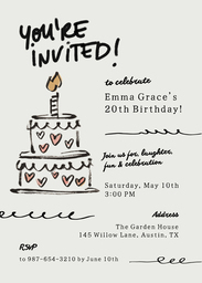 5x7 Greeting Card, Glossy, Blank Envelope with Whimsical Party design