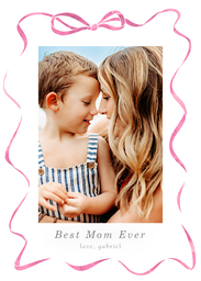 5x7 Cardstock, Blank Envelope with Best Mom Ever Ribbon design