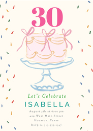 5x7 Greeting Card, Glossy, Blank Envelope with Birthday Cake Sprinkles Invitation design