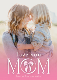 5x7 Cardstock, Blank Envelope with Bow for Mom design