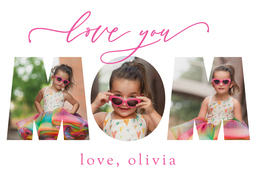 5x7 Cardstock, Blank Envelope with Love You Mom Photos design