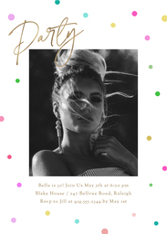 5x7 Greeting Card, Glossy, Blank Envelope with Party Sprinkles design