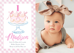 5x7 Greeting Card, Glossy, Blank Envelope with Sweet Birthday Cake Invitation design