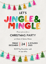 5x7 Greeting Card, Glossy, Blank Envelope with Joyful Trees Invitation design