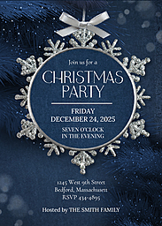 5x7 Greeting Card, Glossy, Blank Envelope with Peaceful Christmas Sky Invitation design