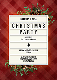 5x7 Greeting Card, Glossy, Blank Envelope with Lightbox Christmas Invitation design