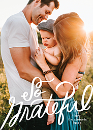 5x7 Greeting Card, Glossy, Blank Envelope with Grateful Big Thanks design