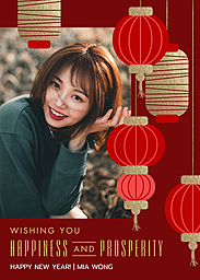 5x7 Greeting Card, Matte, Blank Envelope with Light Up The Year design