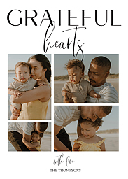 5x7 Greeting Card, Glossy, Blank Envelope with Thankful Yule design