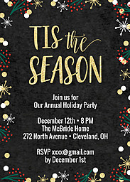 5x7 Greeting Card, Glossy, Blank Envelope with Tis The Season design