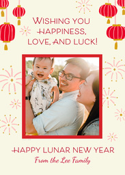 5x7 Greeting Card, Matte, Blank Envelope with Luck Love Lunar New Year design