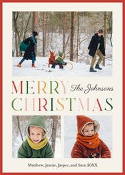 5x7 Greeting Card, Glossy, Blank Envelope with Crisp Christmas Multi design