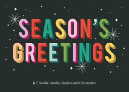5x7 Greeting Card, Glossy, Blank Envelope with Season's Greetings design