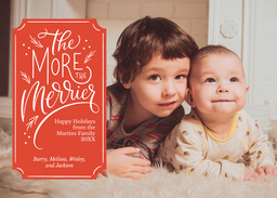 5x7 Greeting Card, Glossy, Blank Envelope with The More the Merrier design