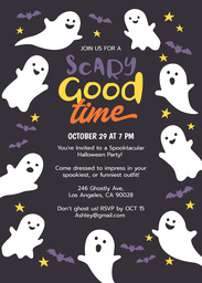 5x7 Greeting Card, Glossy, Blank Envelope with Ghostly Good Time design