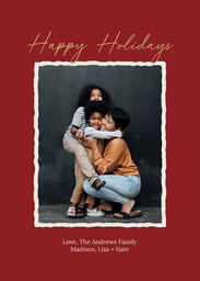 5x7 Greeting Card, Glossy, Blank Envelope with Golden Holidays design