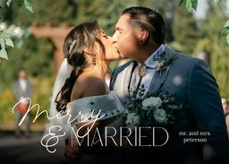 5x7 Greeting Card, Glossy, Blank Envelope with Merry Matrimony design