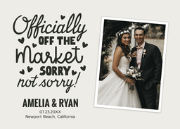 5x7 Greeting Card, Glossy, Blank Envelope with Off the Market design