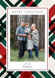 5x7 Greeting Card, Glossy, Blank Envelope with Pleasantly Plaid design