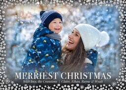 5x7 Greeting Card, Glossy, Blank Envelope with Sparkle Border design