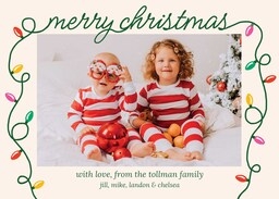 5x7 Greeting Card, Glossy, Blank Envelope with String Lights design