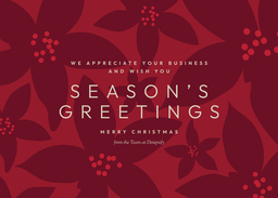 5x7 Greeting Card, Glossy, Blank Envelope with Christmas Flower Greetings design