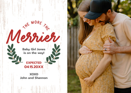 5x7 Greeting Card, Glossy, Blank Envelope with Christmas Town Tot design