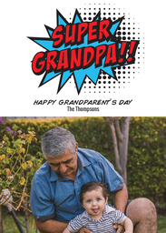 5x7 Greeting Card, Glossy, Blank Envelope with Grandpa's Super Power design