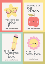 5x7 Greeting Card, Glossy, Blank Envelope with Happy Days Again Students design