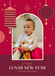 5x7 Greeting Card, Matte, Blank Envelope with Lit From Within A New Year design